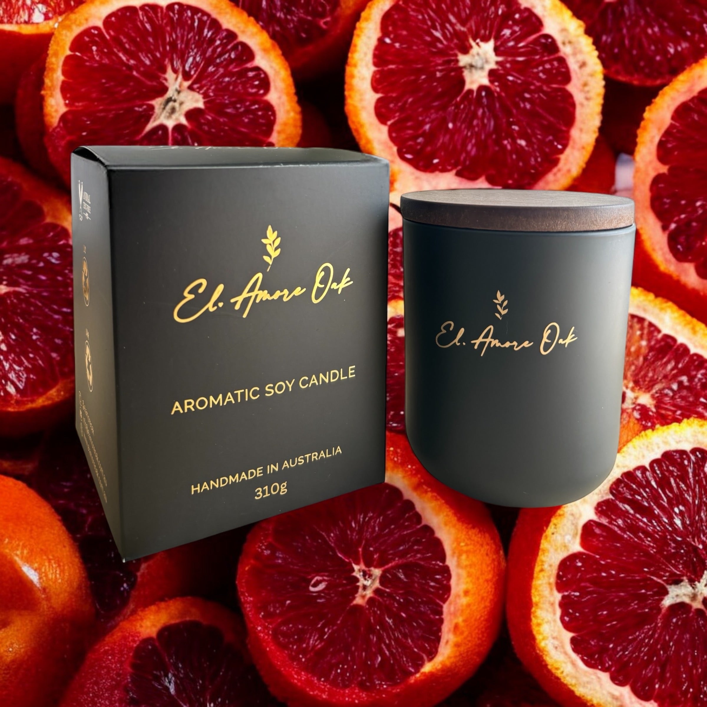 Blood Orange Wooden Wick Candle