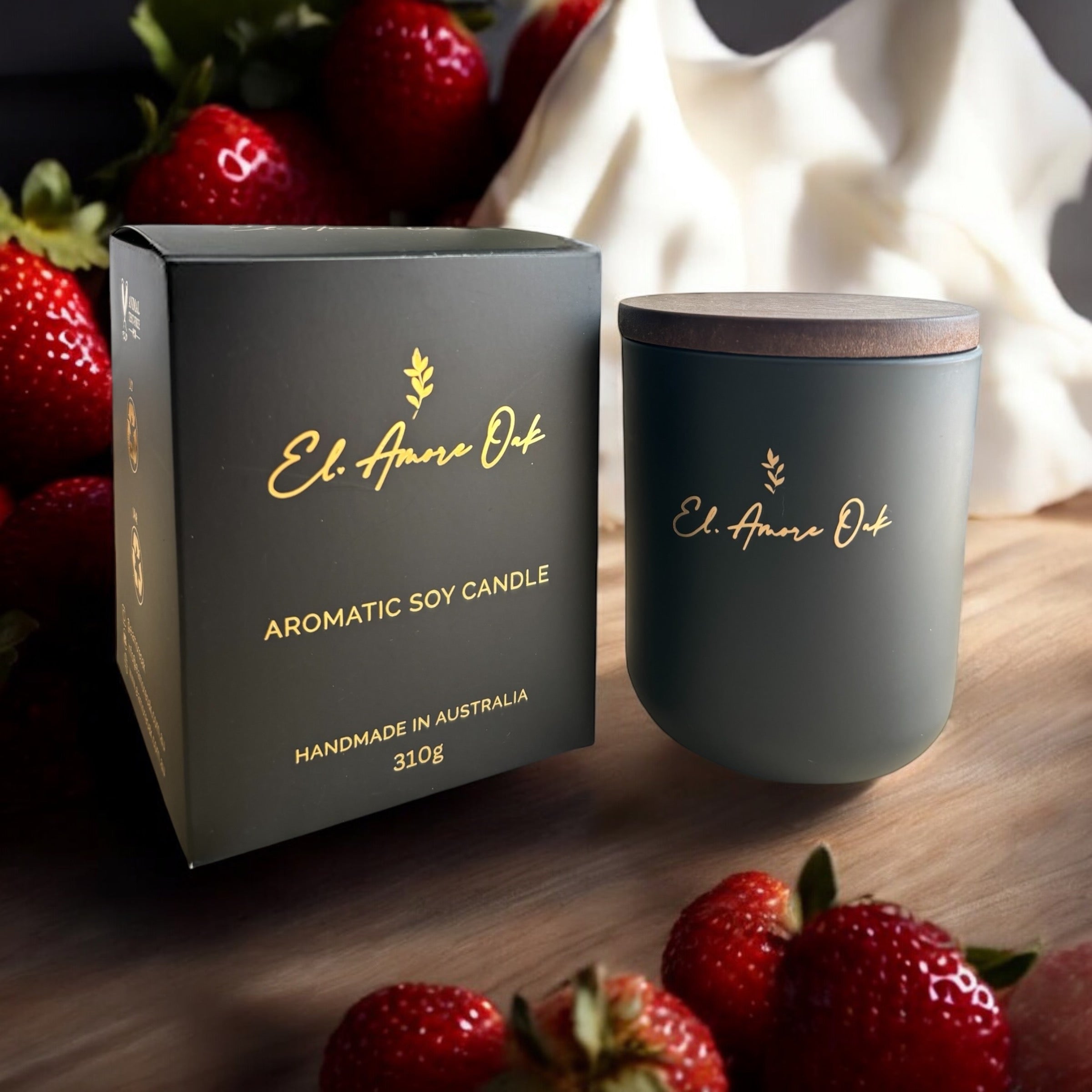 Strawberries & Cream Wooden Wick Candle