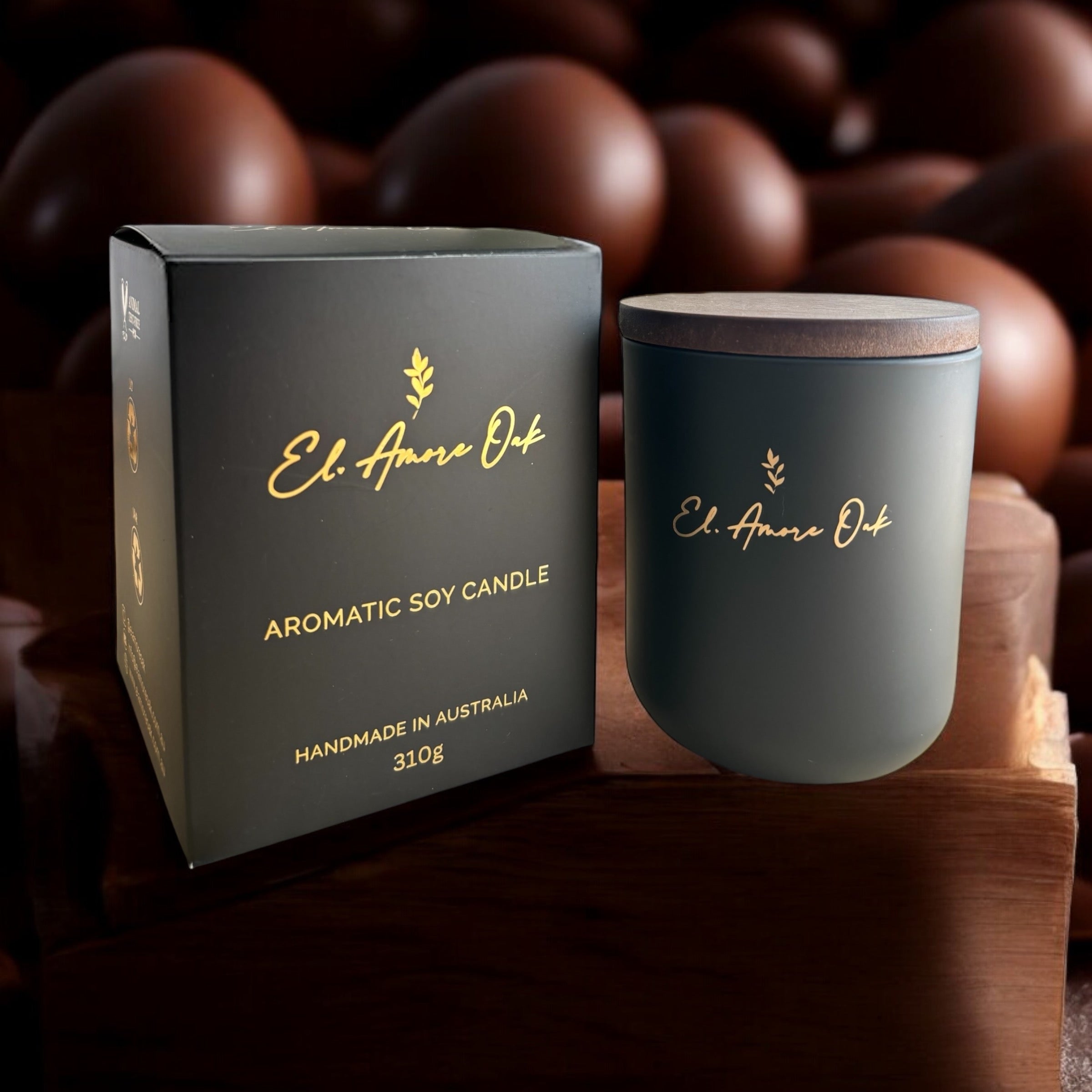 Chocolate Egg Soy Wooden Wick Candle